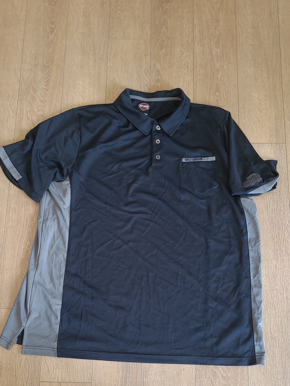 Harley-Davidson Black and Gray Polo Shirt